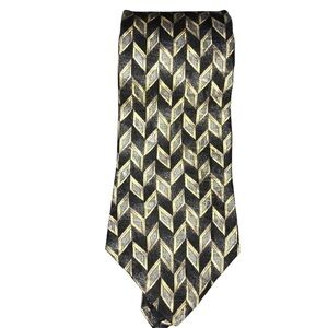 Barrington Necktie 100% Silk Mens Tie USA Black Gray Gold